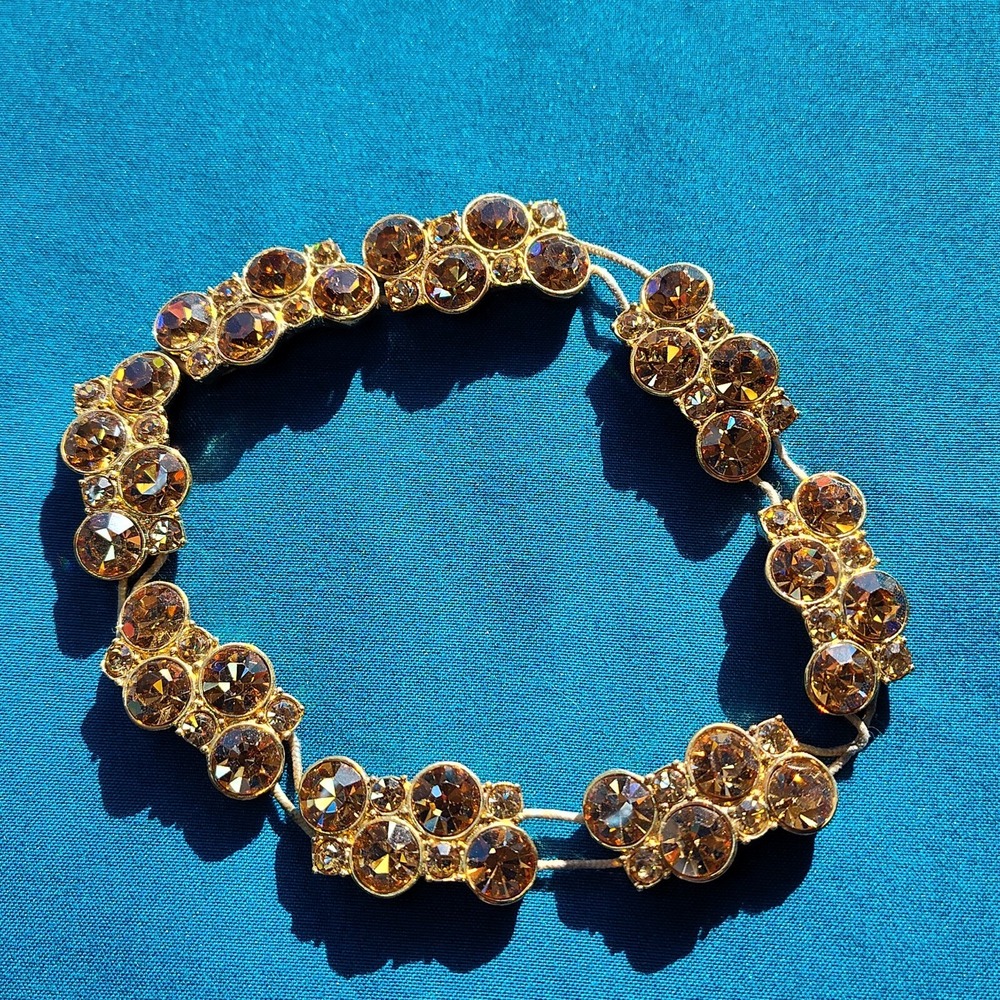 Monet amber and gold tone bracelet sparkle costume fashion jewelry dressy